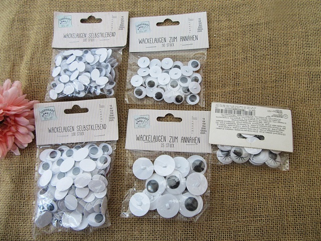 10Packes Wiggle Googly Eyes Movable Eyes Craft Accessory - Click Image to Close