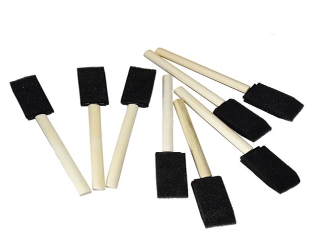 6Packs x 6pcs Foam Sponge Brush Wooden Handle Paint Glitter Glue - Click Image to Close