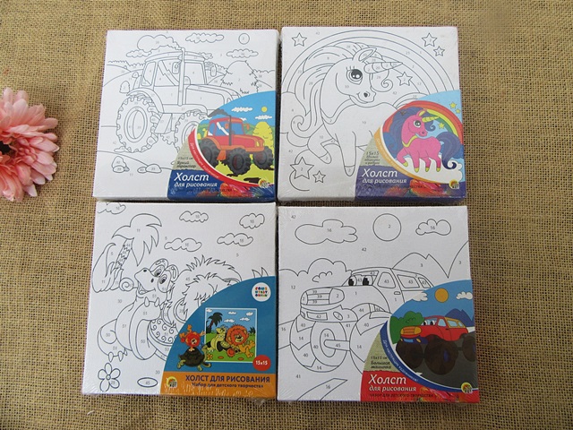 1Pc Colour In Canvas Artist Painting Colouring Drawing Set 15x15 1Pc Colour In Canvas Artist Painting Colouring Drawing Set 15x15