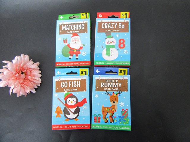 4Packs Matching Card Games KIDS CARD GAMES Xmas Theme - Click Image to Close