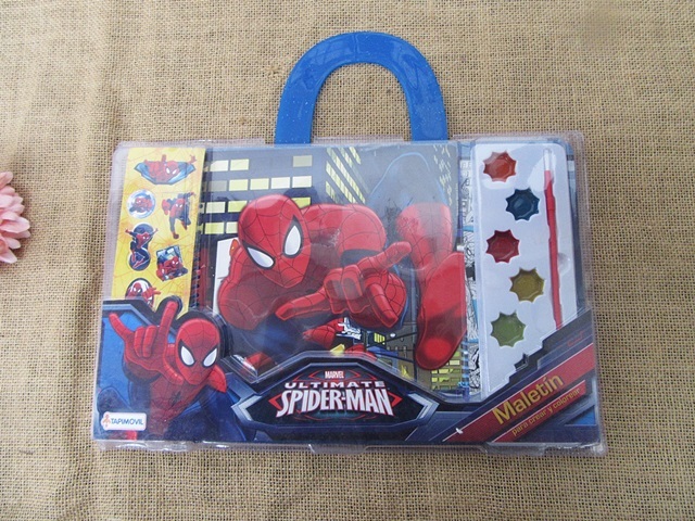 1Set Kids Spider-Man Coloring Set Book Art Craft Watercolor Set - Click Image to Close