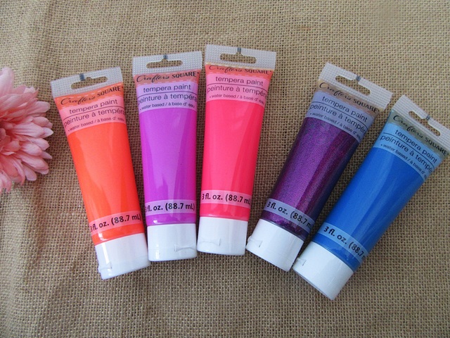 4Pcs Colorful Tempera Paint Art Craft DIY Art Embellishments - Click Image to Close