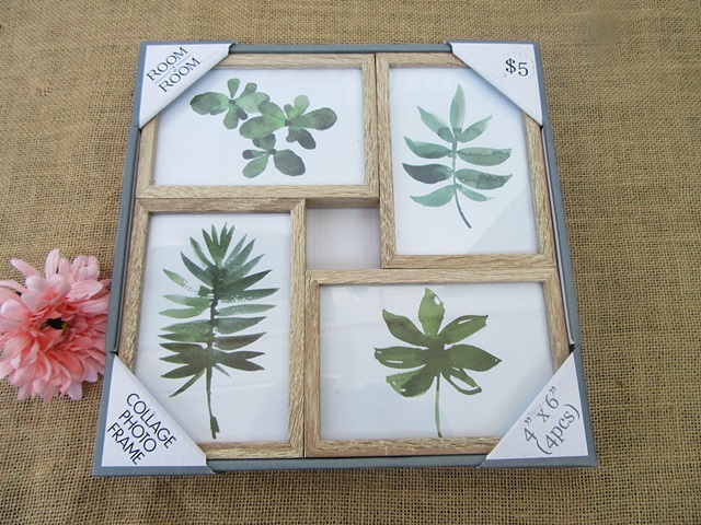 1Sets x 4Pcs Wooden Wall Photo Frame Collage Art Picture Frame W