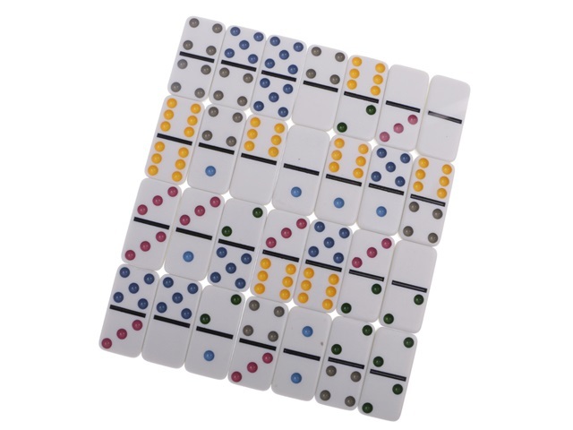 4Sheets X 28Pcs Dominoes Double Six Colour Dot Dominoes toy-p-zx