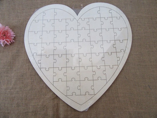 1Pc Blank Heart Puzzle Jigsaw Puzzles Education Toys DIY Jigsaw - Click Image to Close