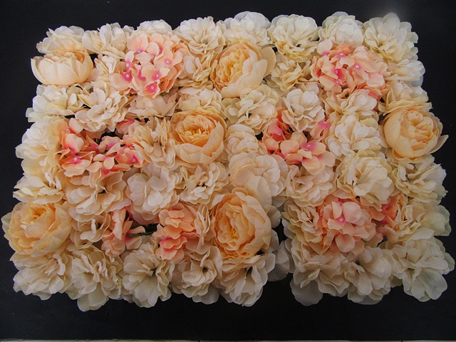 1Pc Artificial Peach Peony Flower Backdrop Wall Panel Wedding - Click Image to Close