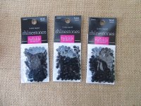36Sheets x 144Pcs Black Flatback Acrylic Gemstones Rhinestones 5