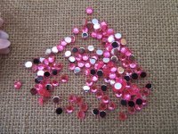 36Sheets x 144Pcs Bright Pink Flatback Acrylic Gemstones Rhinest