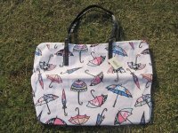 2Pcs Tote White Bag Umbrella Design Woman Hand Bag Shoulder Bag