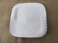 1Pc White Square Ceramic Porcelain Plates Home Kitchen Dining