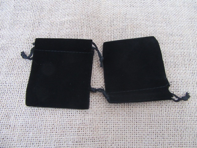 98Pcs Black Velvet Drawstring Gift Jewelry Pouches 65x65mm 98Pcs Black Velvet Drawstring Gift Jewelry Pouches 65x65mm