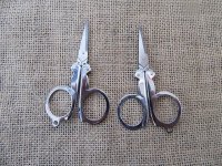 12Pcs Folding Metal Scissors Pocket Cutter Crafts Emergency W/Ba