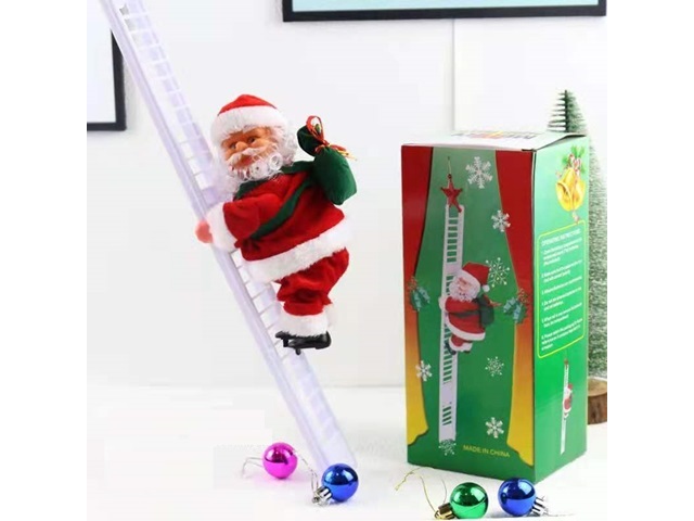 1Pc Battery Operate Santa Climbing in a Ladder Home Christmas
