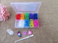 6Sets Loom Bands Kit Rubber Bands Clips DIY Bracelet Making