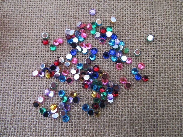 18Sheets x 120Pcs Flatback Acrylic Gemstones Rhinestones Mixed 7 - Click Image to Close