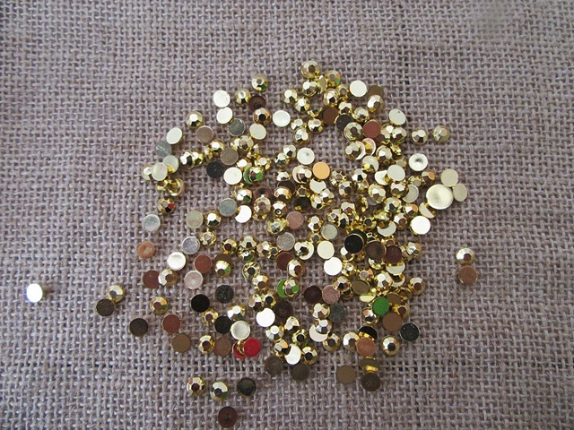 5800Pcs Golden Color Flatback Acrylic Gemstones Rhinestones 6mm - Click Image to Close