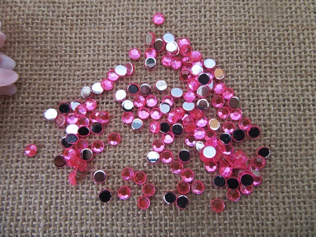36Sheets x 144Pcs Bright Pink Flatback Acrylic Gemstones Rhinest 36Sheets x 144Pcs Bright Pink Flatback Acrylic Gemstones Rhinest