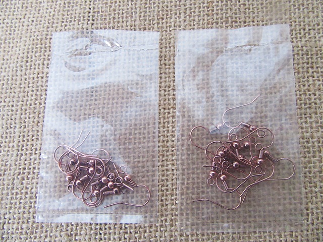 50Packs x 14Pcs Rose Golden Plated Ear Wire Hooks - Click Image to Close