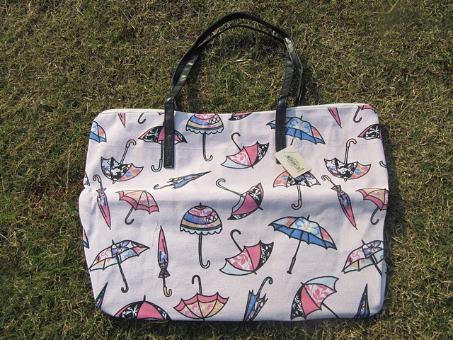 2Pcs Tote White Bag Umbrella Design Woman Hand Bag Shoulder Bag