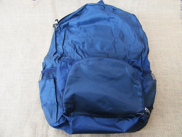 1Pc Light Blue Foldable Knapsack Backpack Bag Outdoor Camping - Click Image to Close