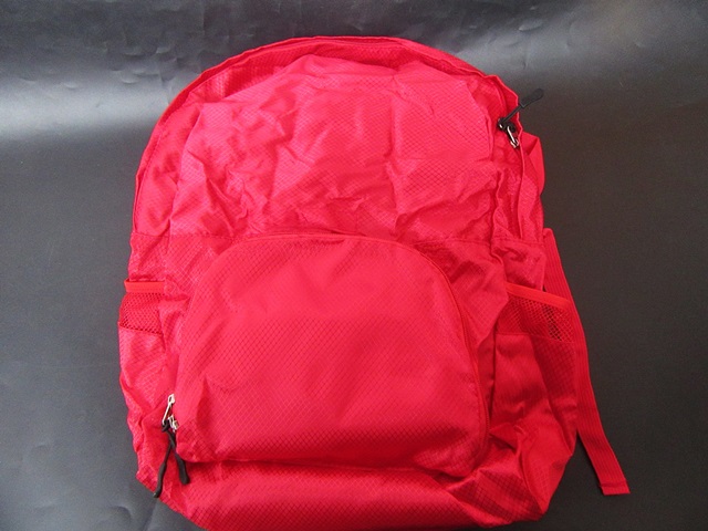 1Pc Light Red Foldable Knapsack Backpack Bag Outdoor Camping - Click Image to Close