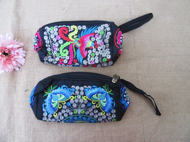 6Pcs Flower Embroidered Clutch Bag Handbag Wallet Purse Hippie - Click Image to Close