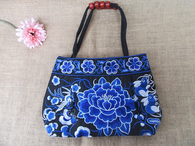 1Pc Handmade Tibet Style Embroidered Handbag Hippie Bag 21x31cm - Click Image to Close