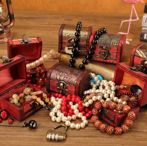 10Pcs Mini Vintage Wooden Jewelry Box Gift Box 8x6x6cm Assorted - Click Image to Close