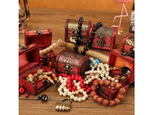 10Pcs Mini Vintage Wooden Jewelry Box Gift Box 8x6x6cm Assorted - Click Image to Close