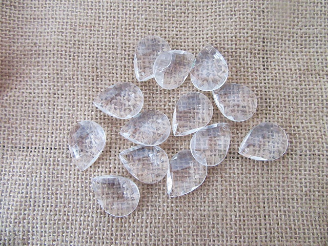 100Pcs Clear Tear Drop Plastic Beads DIY Jewellery Making 100Pcs Clear Tear Drop Plastic Beads DIY Jewellery Making
