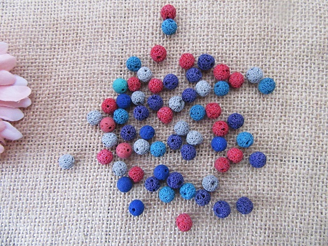 750Pcs(260g) Loose Lava Stone Beads Jewelry Making 8mm Mixed