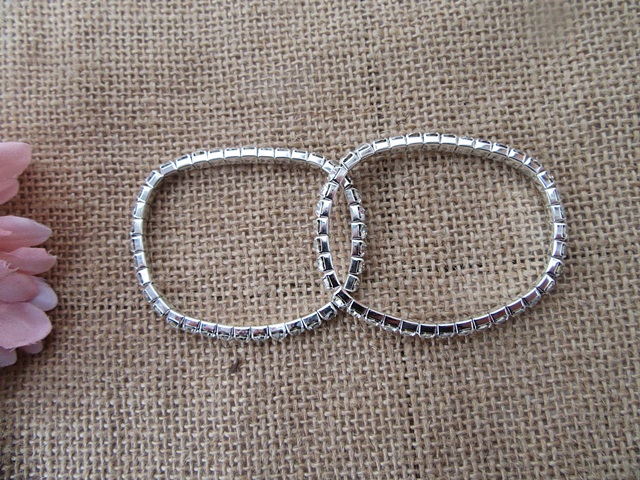 12Pcs Elastic Sparkling Rhinestone Bracelet Women's Jewellery - Click Image to Close