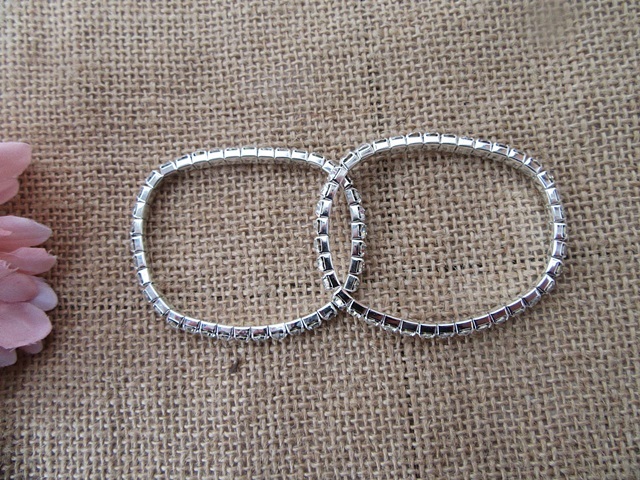 12Pcs Elastic Sparkling Rhinestone Bracelet Women's Jewellery