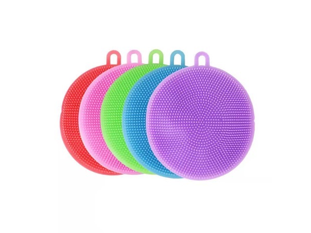 5Pcs Silicone Scrubber Sponge Brush Dishwashing Pot Pan Cleaning - Click Image to Close