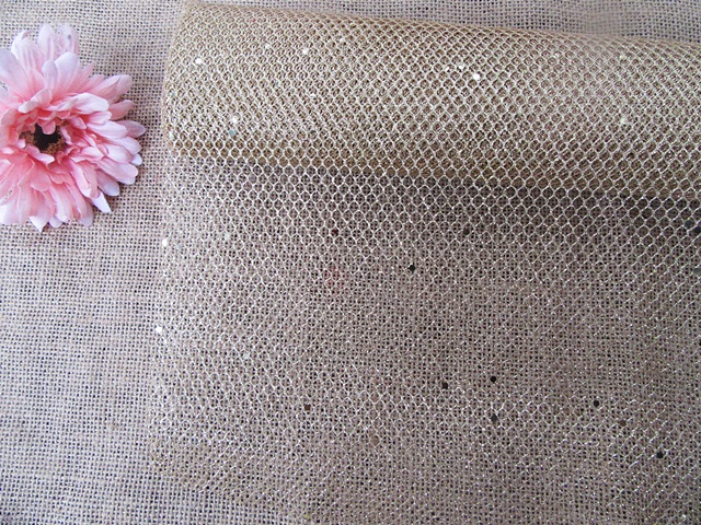 1Roll Dark Ivory Flower Wrapping Florist Gauze Mesh Gift Packagi - Click Image to Close