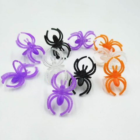 6Packs x 50Pcs Spiders Halloween Ring Props Toy Party Favor - Click Image to Close