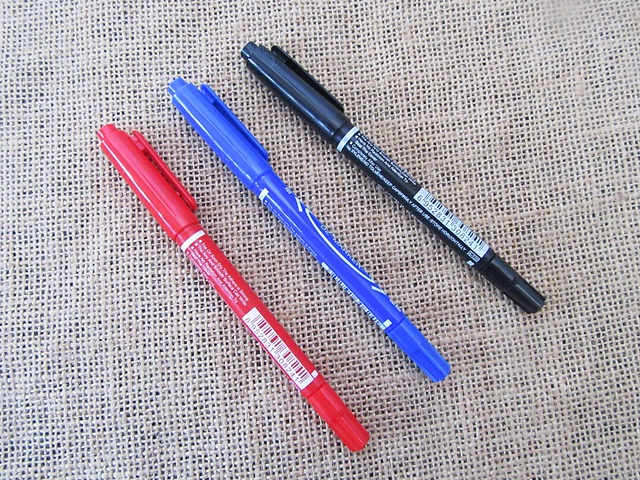 6Packs x 3Pcs Permanent Marker Pens Stationery Writing Tools w/B - Click Image to Close