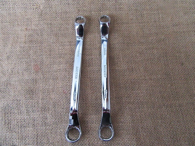 2Pcs Ratchet Spanner Wrench Set Double Ended Box 14/15mm 2Pcs Ratchet Spanner Wrench Set Double Ended Box 14/15mm