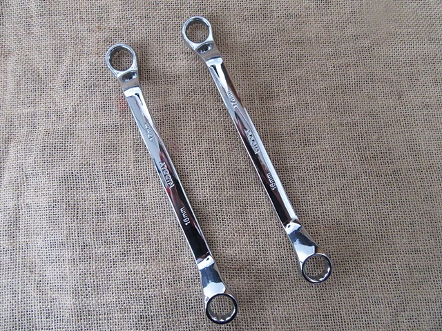 2Pcs Ratchet Spanner Wrench Set Double Ended Box 16/17mm - Click Image to Close