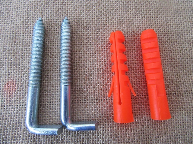 4Packs x 4Pcs L-Shaped Hook Bolts Screw Wall Plugs Screw 4Packs x 4Pcs L-Shaped Hook Bolts Screw Wall Plugs Screw