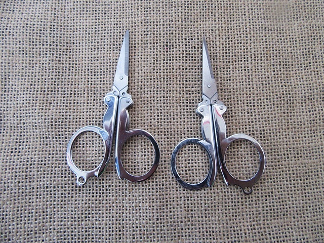 12Pcs Folding Metal Scissors Pocket Cutter Crafts Emergency W/Ba 12Pcs Folding Metal Scissors Pocket Cutter Crafts Emergency W/Ba