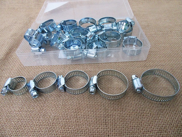 30Pcs Hose Clamp Set Adjustable Fuel Line Pipe Clips Kit 30Pcs Hose Clamp Set Adjustable Fuel Line Pipe Clips Kit