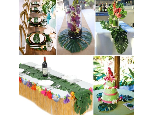24Pcs Artificial Lifelike Greeny Leave Tortoiseshell Leaves 24Pcs Artificial Lifelike Greeny Leave Tortoiseshell Leaves