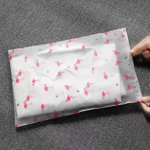 40Pcs Pink Flamingo Frosted Resealable Zip Lock Bag Plastic Bag - Click Image to Close