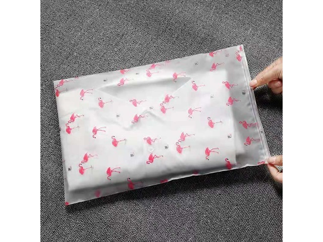 40Pcs Pink Flamingo Frosted Resealable Zip Lock Bag Plastic Bag