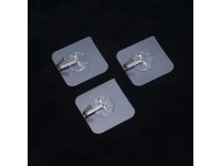 50Pcs Clear Self-Adhesive Sticky Hooks Holder Wall Door Hanging