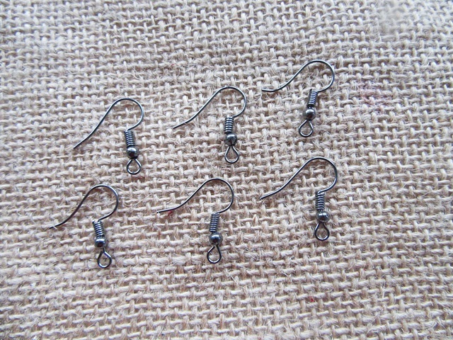 12Packs x 100Pcs Gunblack Color Ear Wire Hooks w/Bead Coil 12Packs x 100Pcs Gunblack Color Ear Wire Hooks w/Bead Coil