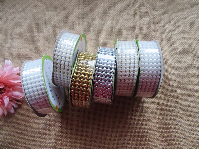 6Rolls Pearl Wrap Bead Ribbon Chain DIY Scrapbooking Project - Click Image to Close