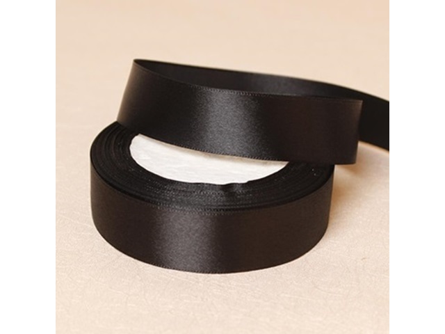 5Rolls X 25Yards Black Satin Ribbon 25mm - Click Image to Close