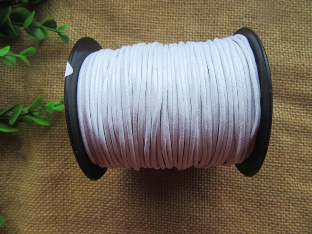 1Rolls x 100Yds White Beading Waxen Cord Jewlery Rope 2mm - Click Image to Close